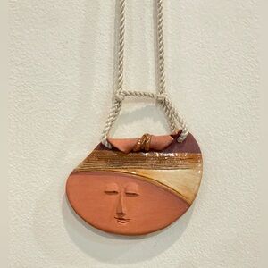 Handmade Clay Pottery Pendant Necklace Silvia Rivera 1985